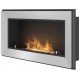 Biokominek Frame 90cm inox srebrny z szybą hartowaną