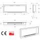 Biokominek Nice-House S-Line 3D czarny 120x40cm szeroki palnik 800mm