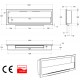 Biokominek Nice-House S-Line 3D biały połysk 120x40cm z szybą z szeroką linią ognia 800mm