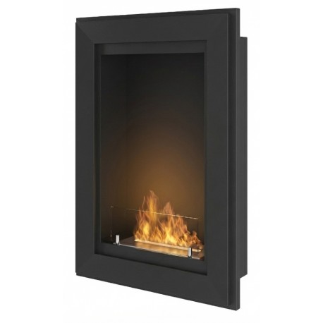 Biokominek Frame pionowy czarny matowy z szybą 55cm