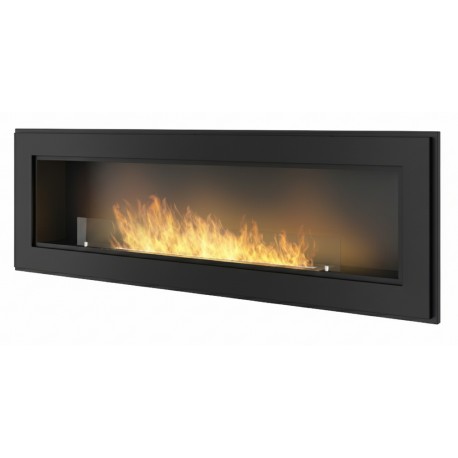 Biokominek Frame 150cm czarny matowy z szybą długi wiszący lub do zabudowy